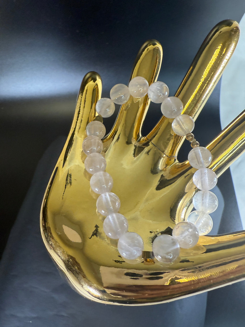 Natural Rose Quartz Handmade Bracelet with 14K GF Detail by The Good Shaman