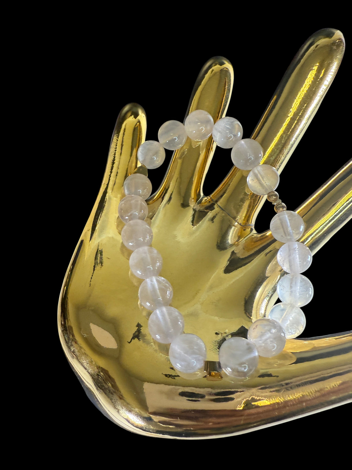 Natural Rose Quartz Handmade Bracelet with 14K GF Detail - AetherLux.Shop