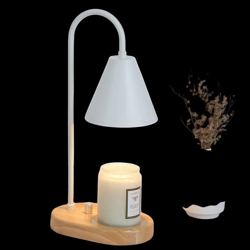 110V/230V Electric Candle Warmer Wax Melting Light Creative Aromatherapy Table Wooden Base Bedside Decor by The Good Shaman