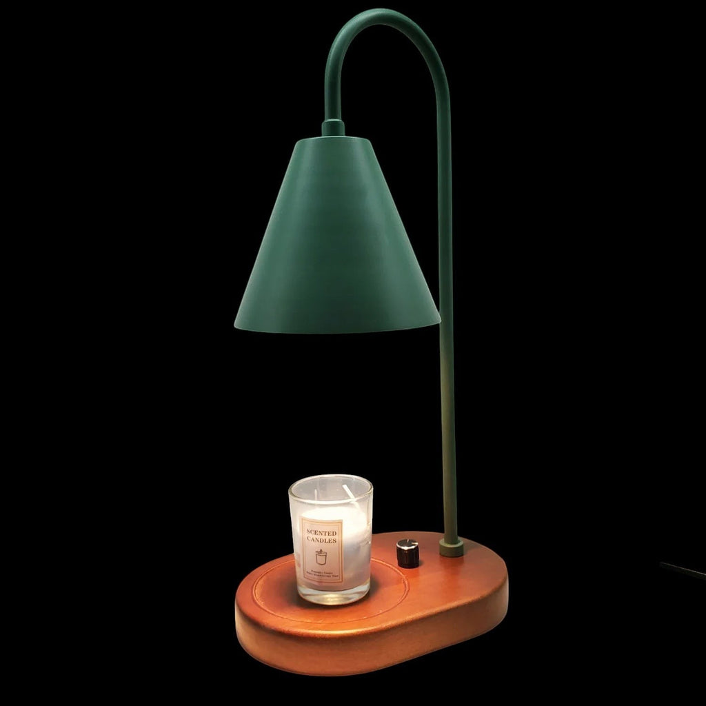 110V/230V Electric Candle Warmer Wax Melting Light Creative Aromatherapy Table Wooden Base Bedside Decor by The Good Shaman
