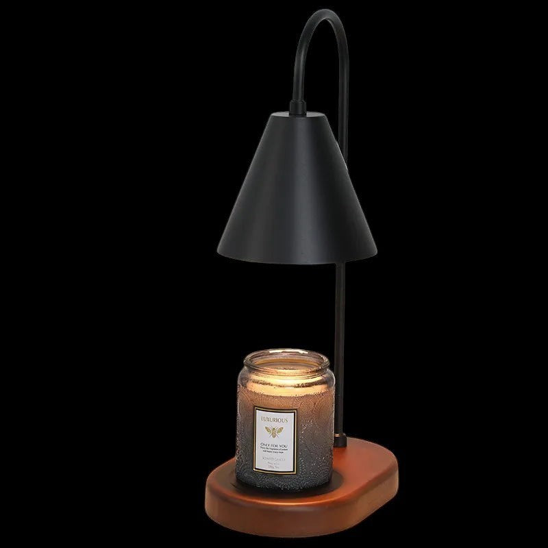 110V/230V Electric Candle Warmer Wax Melting Light Creative Aromatherapy Table Wooden Base Bedside Decor by The Good Shaman
