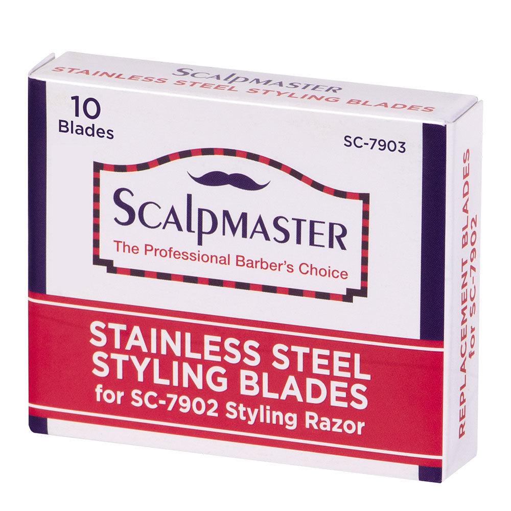 Scalpmaster Replacement Blades for SC-7900 Shaving Razor 10ct by Beauty Supply 123 Outlet