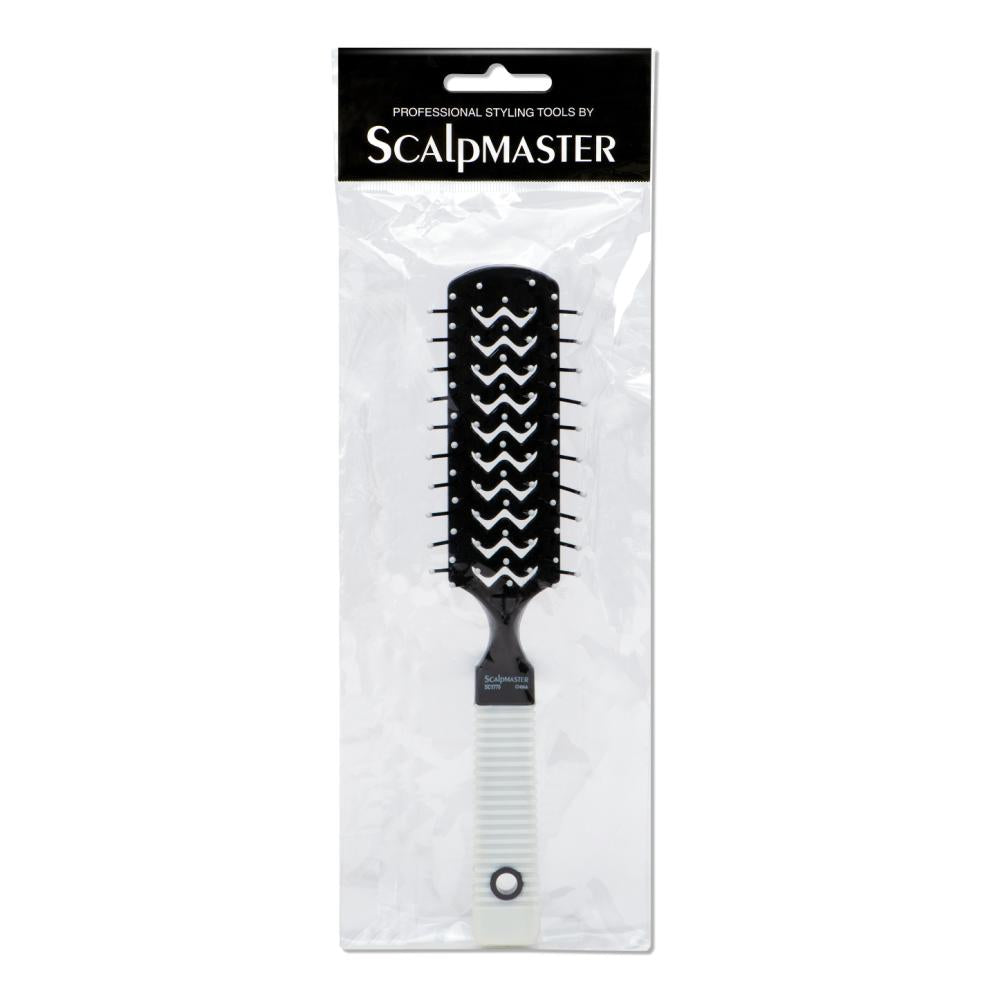 Scalpmaster 7 Row Vent Brush w/ Rubber Grip Handle by Beauty Supply 123 Outlet