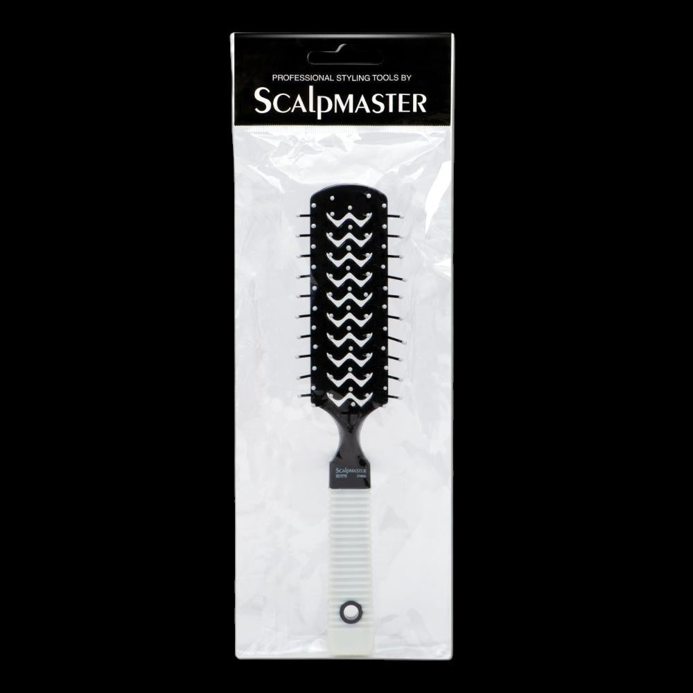Scalpmaster 7 Row Vent Brush w/ Rubber Grip Handle by Beauty Supply 123 Outlet