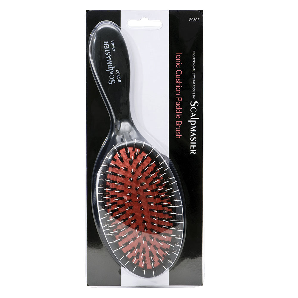 Scalpmaster Ionic Porcupine Boar Bristle Cushion Paddle Hair Brush by Beauty Supply 123 Outlet