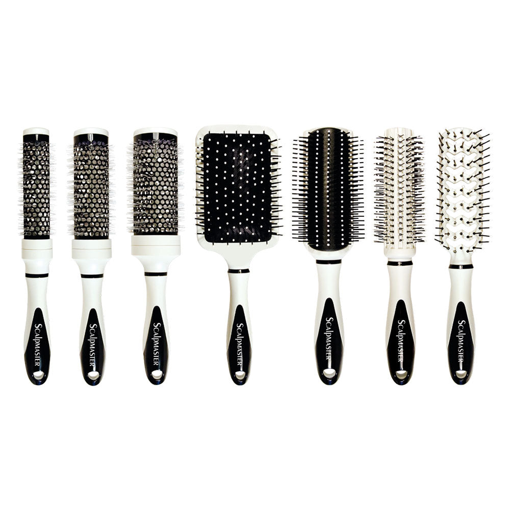 Scalpmaster 7pc Ceramic Brush Set W/ Carry Case by Beauty Supply 123 Outlet
