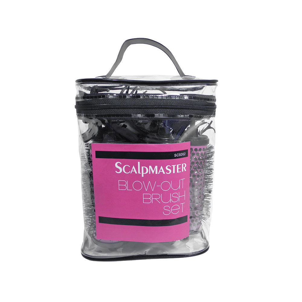 Scalpmaster Ionic & Ceramic Blow-Out Brush Set - 13pc Styling Kit by Beauty Supply 123 Outlet