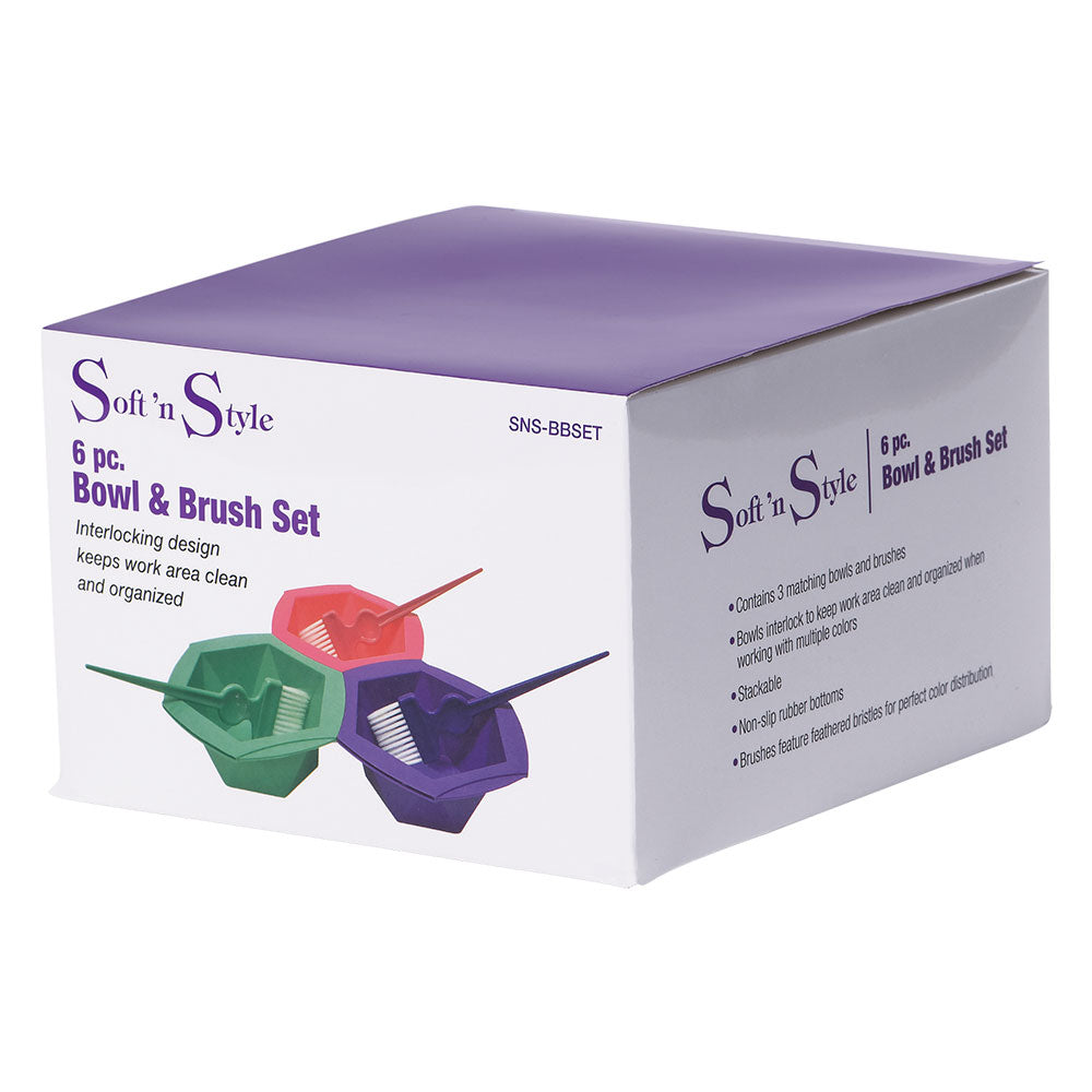 Soft 'N Style Interlocking Bowl and Brush Set by Beauty Supply 123 Outlet