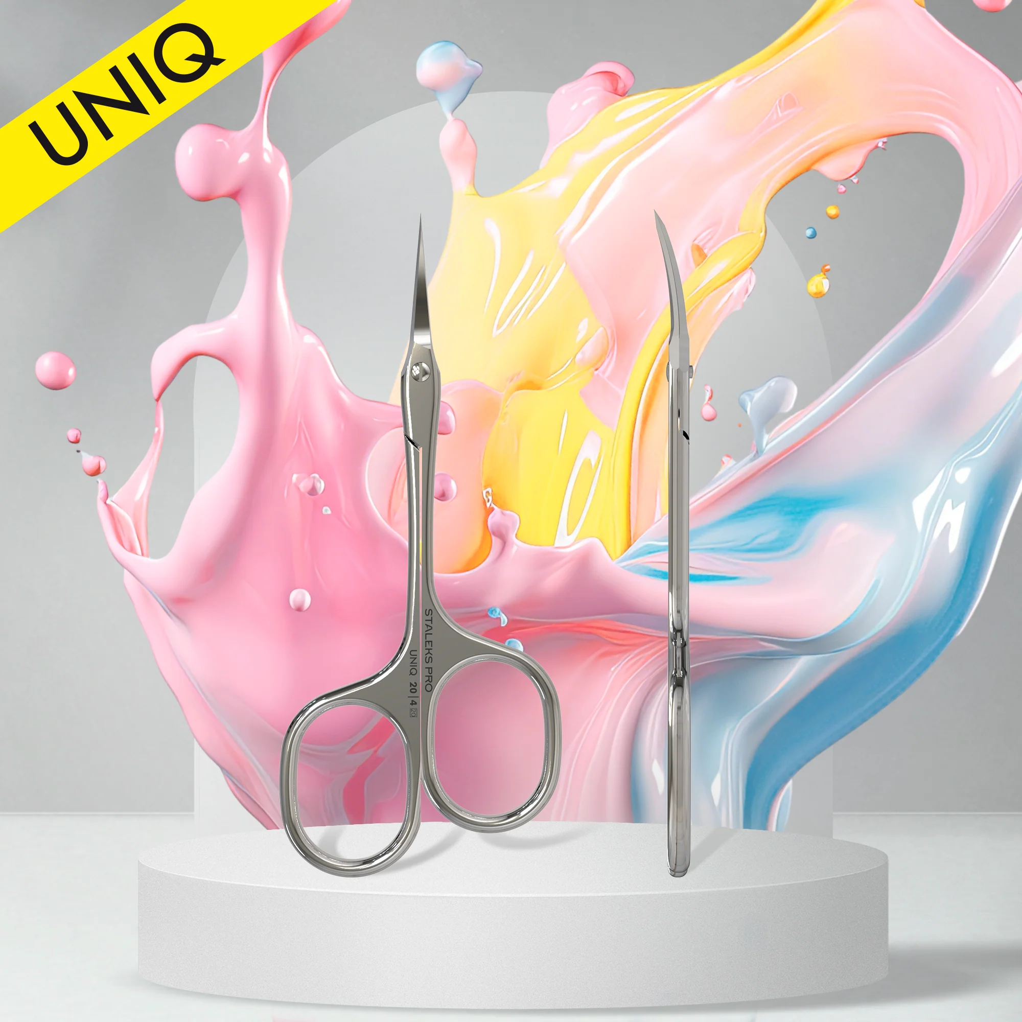 Professional Cuticle Scissors "Asymmetric" UNIQ 20 TYPE 4 -SQ-20/4- STALEKS by kvadrat store
