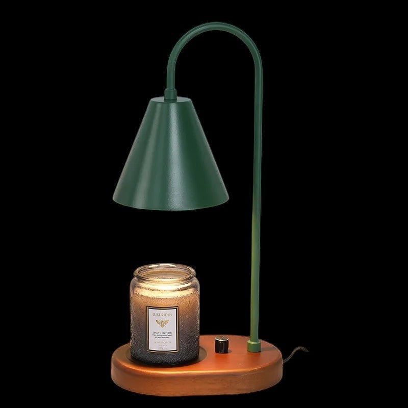 110V/230V Electric Candle Warmer Wax Melting Light Creative Aromatherapy Table Wooden Base Bedside Decor by The Good Shaman