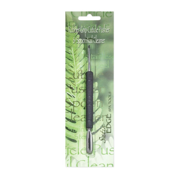 Satin Edge Rubber Grip Cuticle Pusher and Spoon Nail Cleaner by Beauty Supply 123 Outlet