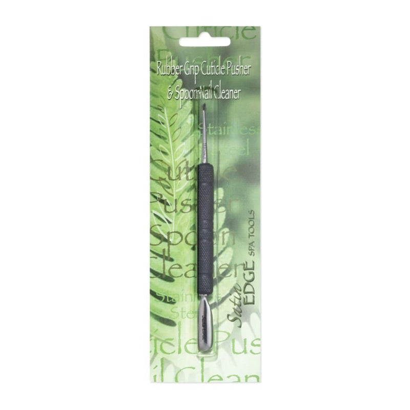 Satin Edge Rubber Grip Cuticle Pusher and Spoon Nail Cleaner by Beauty Supply 123 Outlet