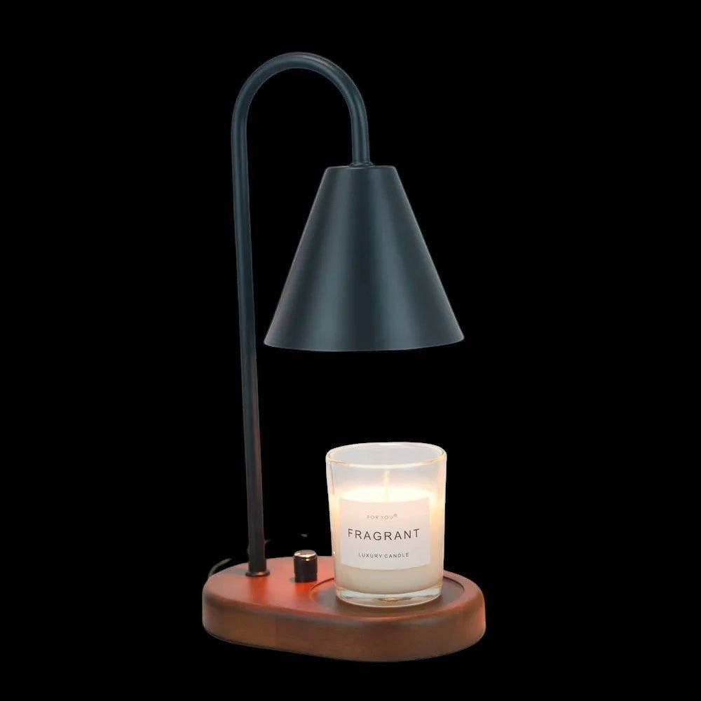110V/230V Electric Candle Warmer Wax Melting Light Creative Aromatherapy Table Wooden Base Bedside Decor by The Good Shaman