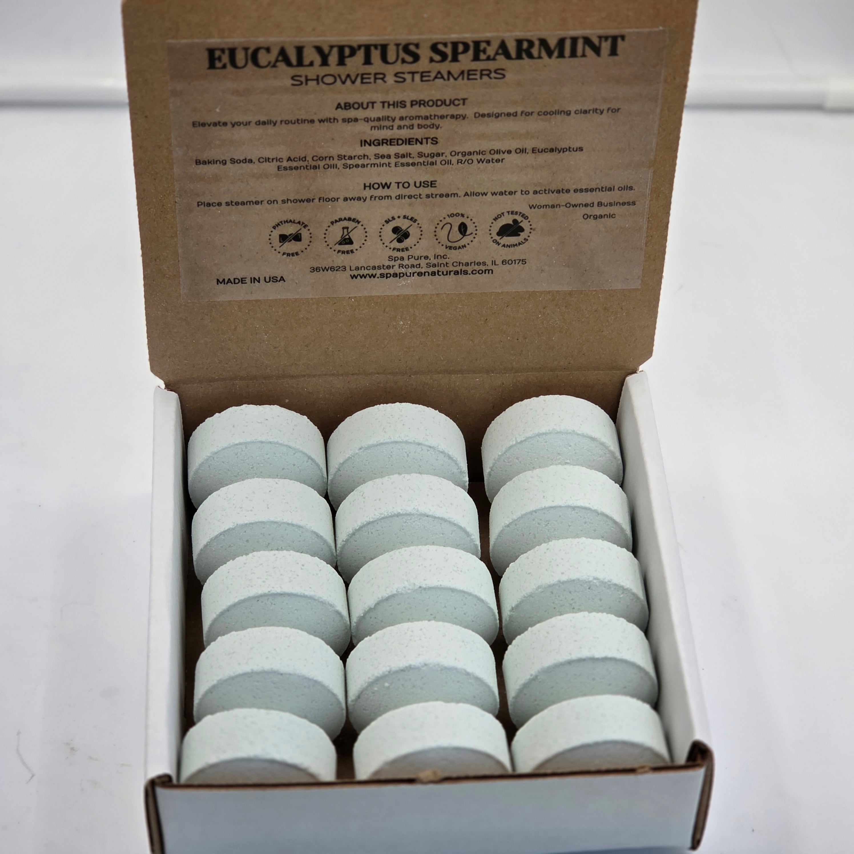 Eucalyptus Mint - Breathe Easy Shower Steamers - Sinus Relief Eucalyptus Menthol (15 count)