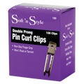 Soft 'n Style Double Prong Clips, Box of 100 by Beauty Supply 123 Outlet