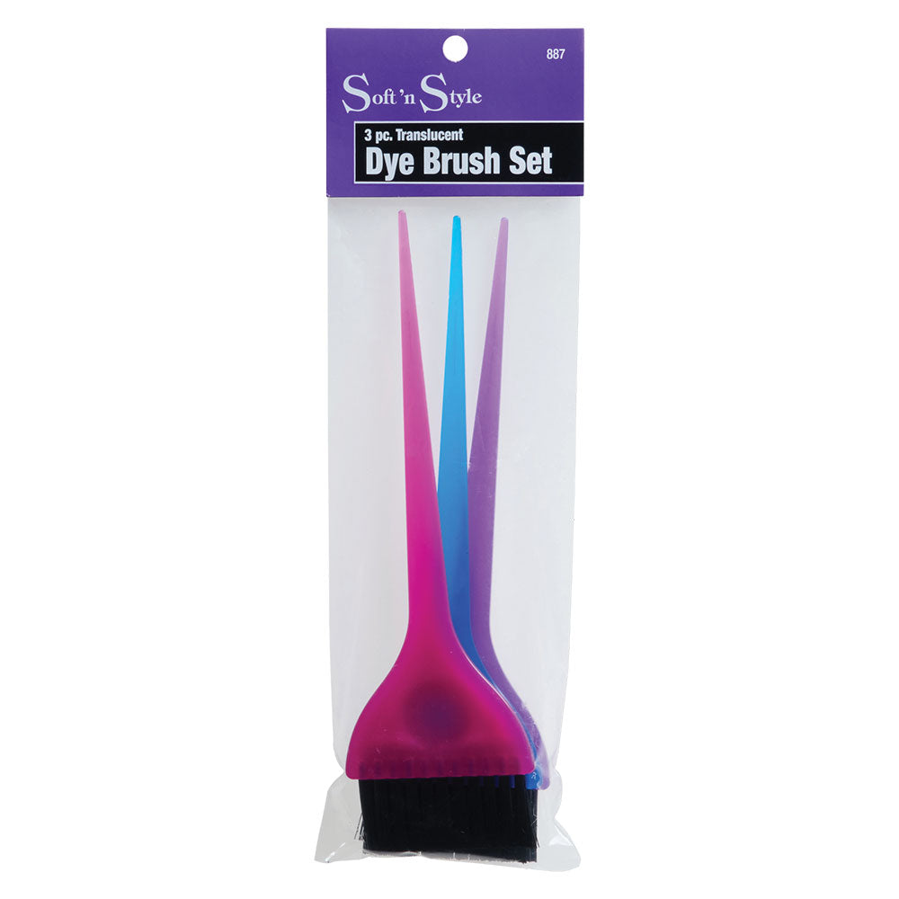 Soft 'N Style 3pc Translucent Dye Brush Set by Beauty Supply 123 Outlet