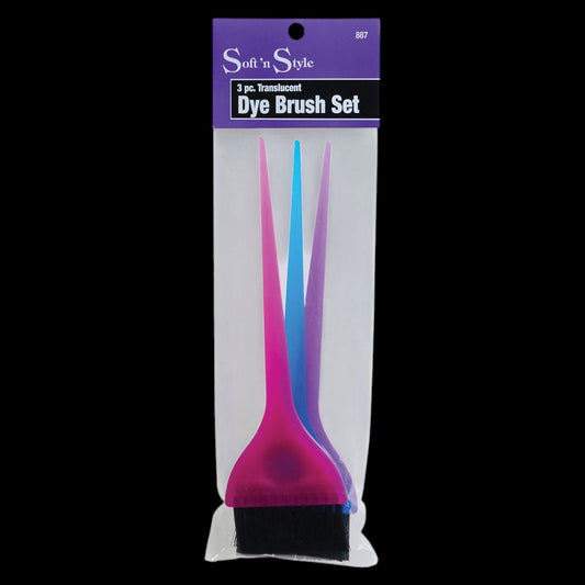 Soft 'N Style 3pc Translucent Dye Brush Set by Beauty Supply 123 Outlet