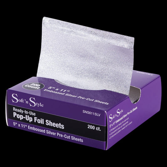 Soft 'N Style Embossed Pop-Up Hair Foil Sheets - 5" x 11" - 200ct by Beauty Supply 123 Outlet