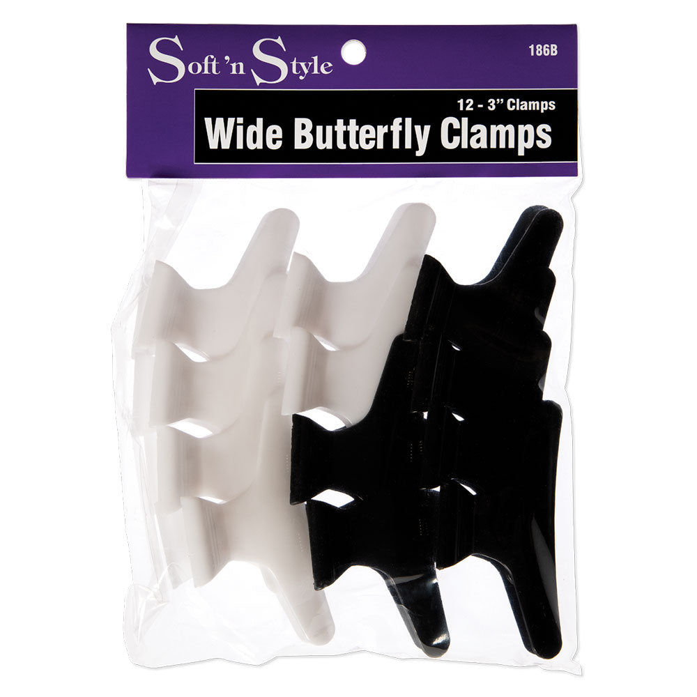 Soft 'N Style Wide Butterfly Clamps 3" by Beauty Supply 123 Outlet
