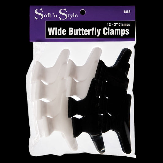 Soft 'N Style Wide Butterfly Clamps 3" by Beauty Supply 123 Outlet