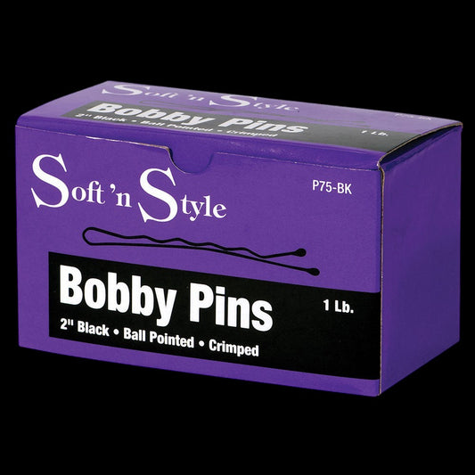Soft 'N Style 2" Black Bobby Pins - 1lb by Beauty Supply 123 Outlet