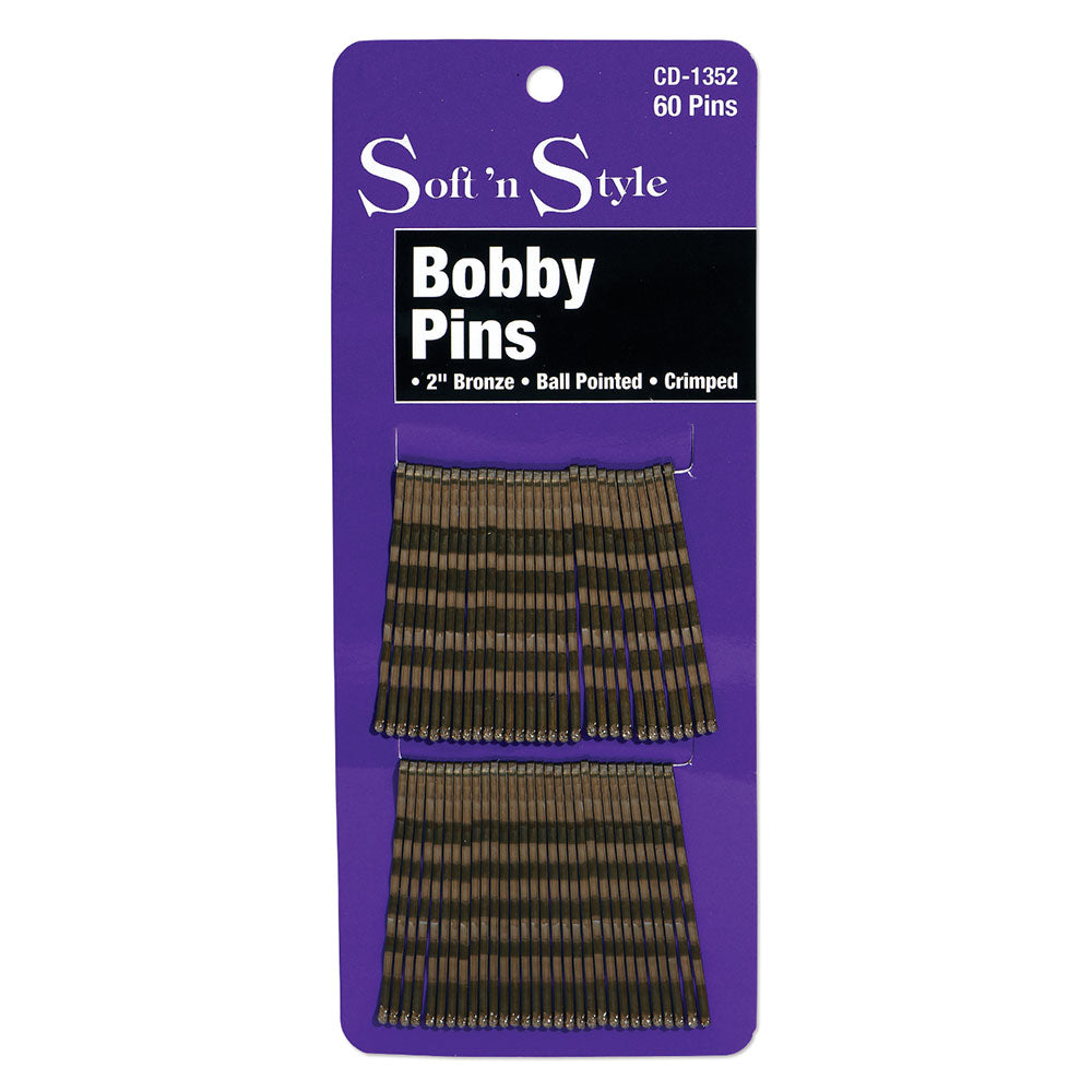 Soft 'N Style Bronze Bobby Pins - 60ct by Beauty Supply 123 Outlet