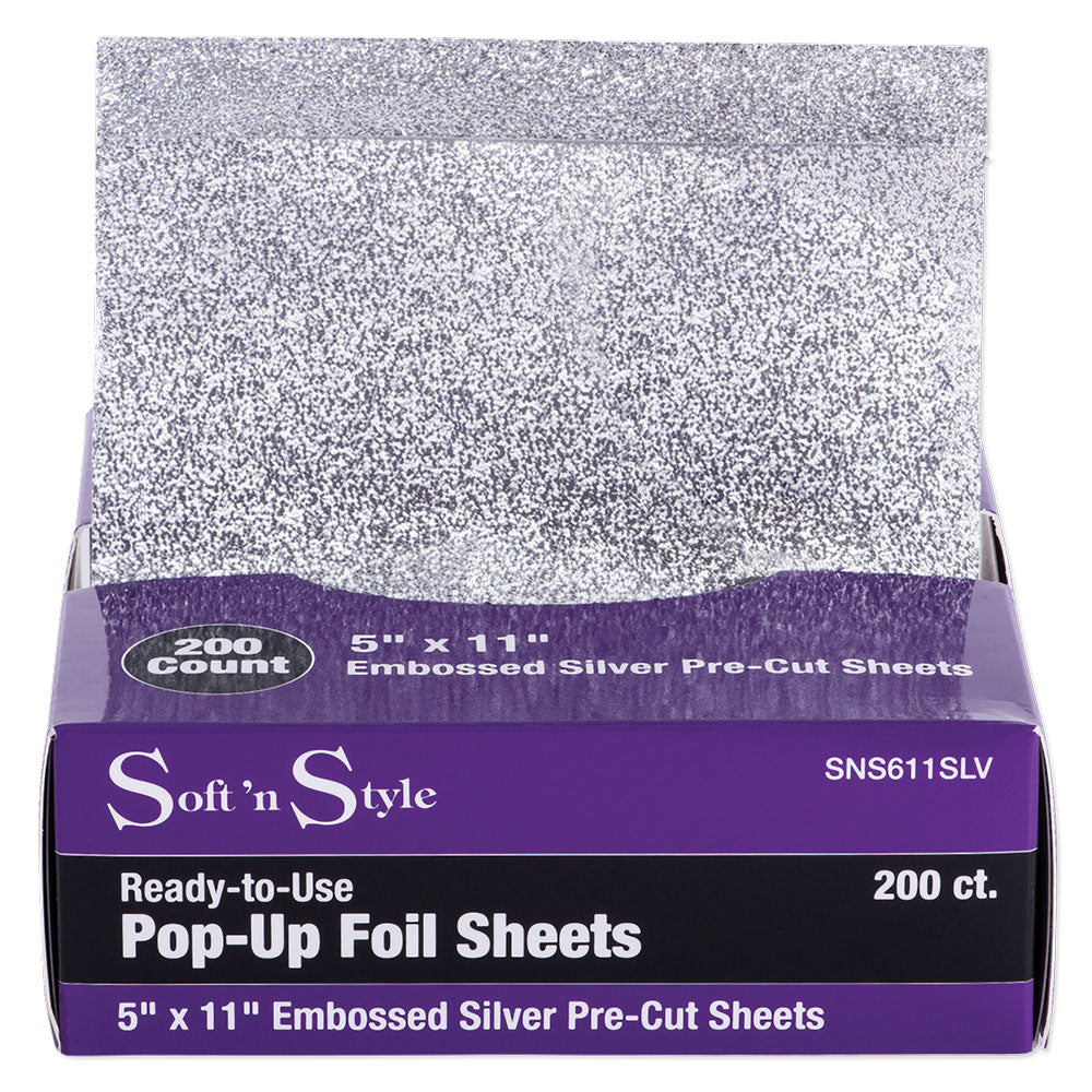 Soft 'N Style Embossed Pop-Up Hair Foil Sheets - 5" x 11" - 200ct by Beauty Supply 123 Outlet
