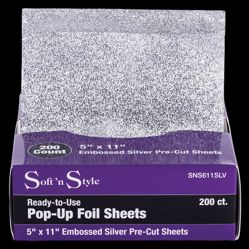 Soft 'N Style Embossed Pop-Up Hair Foil Sheets - 5" x 11" - 200ct by Beauty Supply 123 Outlet