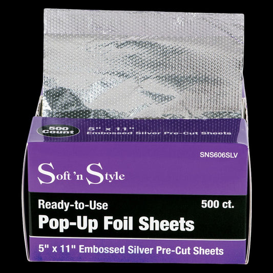 Soft 'N Style Embossed Pop-Up Hair Foil Sheets - 5" x 11" - 500ct by Beauty Supply 123 Outlet