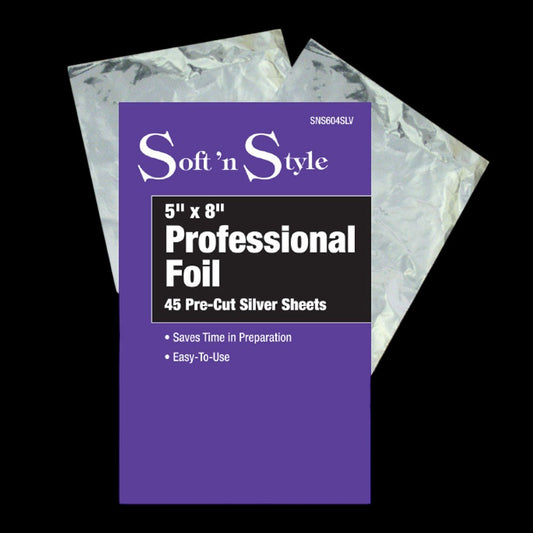 Soft 'N Style Pre-Cut Silver Foil Sheets - 5" x 8" - 45ct by Beauty Supply 123 Outlet