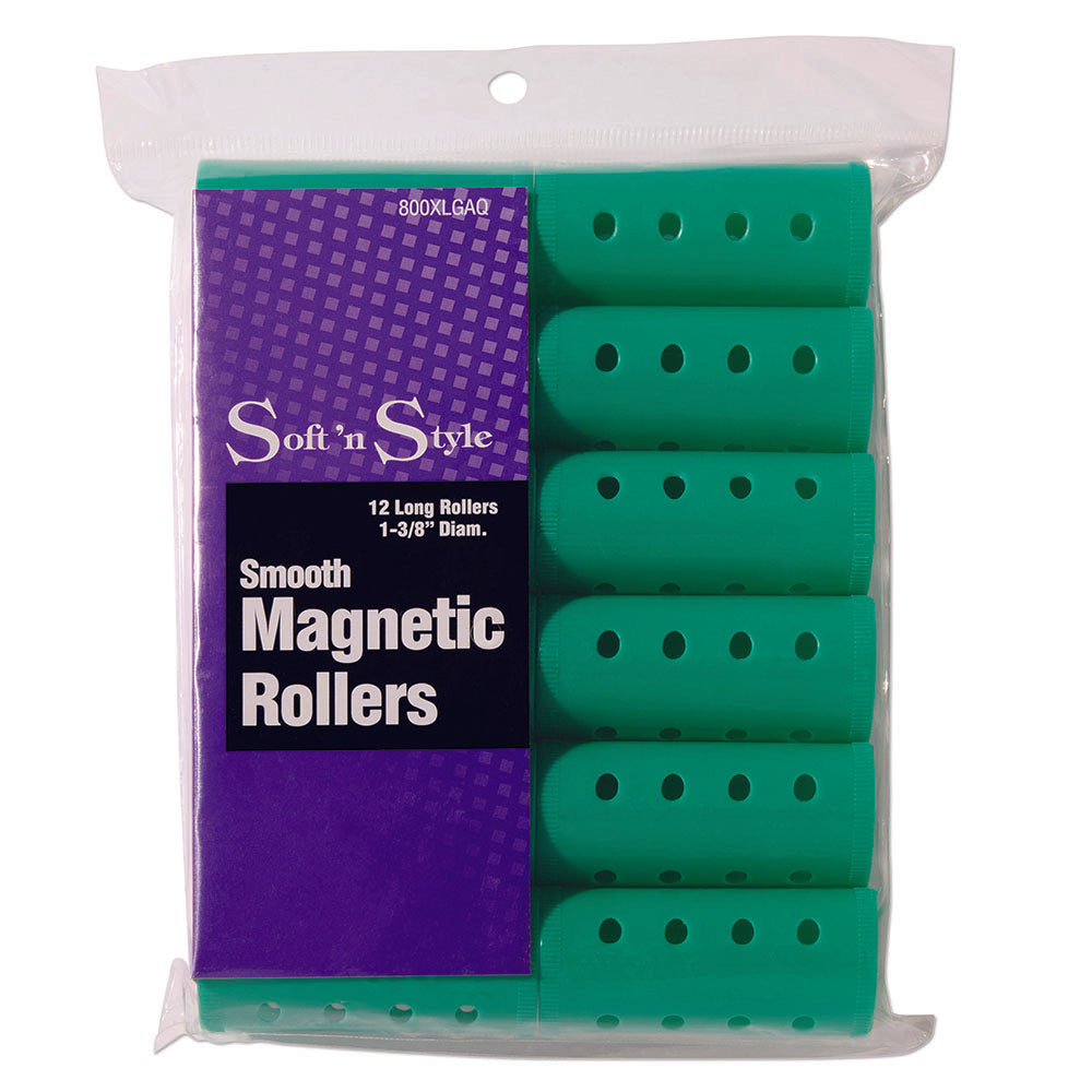Soft 'N Style Smooth Magnetic Hair Rollers - Long Aqua by Beauty Supply 123 Outlet
