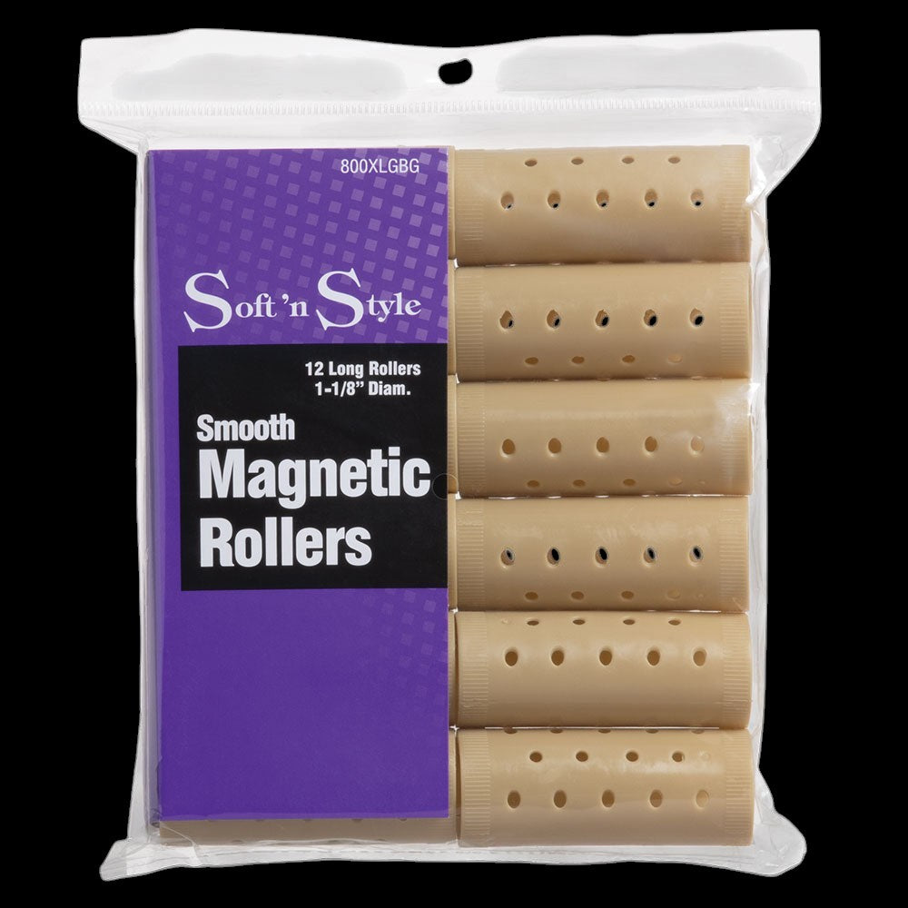 Soft 'N Style Smooth Magnetic Hair Rollers - Long Tan by Beauty Supply 123 Outlet