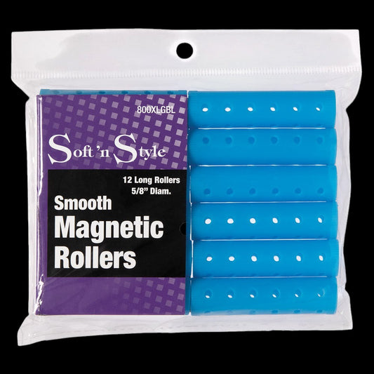 Soft 'N Style Smooth Magnetic Hair Rollers - Long Blue by Beauty Supply 123 Outlet