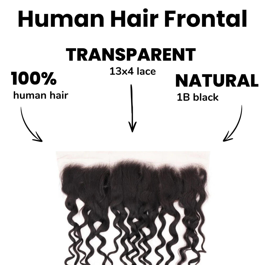 Spanish Wave 13x4 Transparent Lace Human Hair Frontal by Private Label
