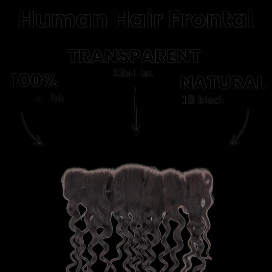 Spanish Wave 13x4 Transparent Lace Human Hair Frontal by Private Label