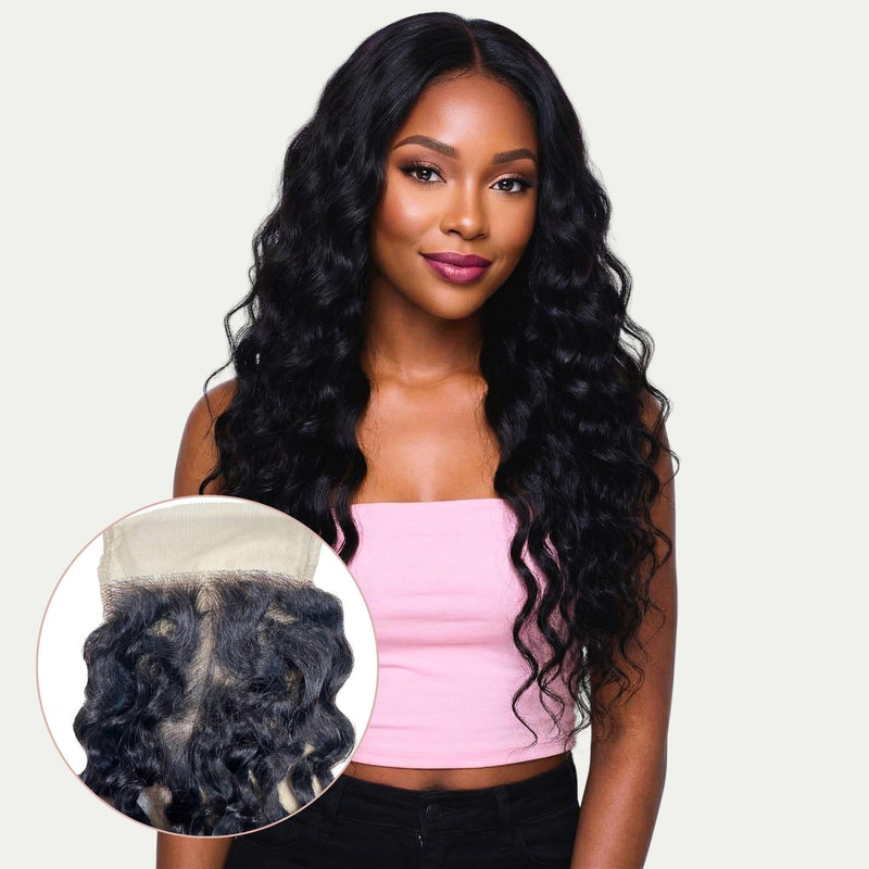 Spanish Wave 4x4 Transparent Lace Human Hair Closure by Private Label