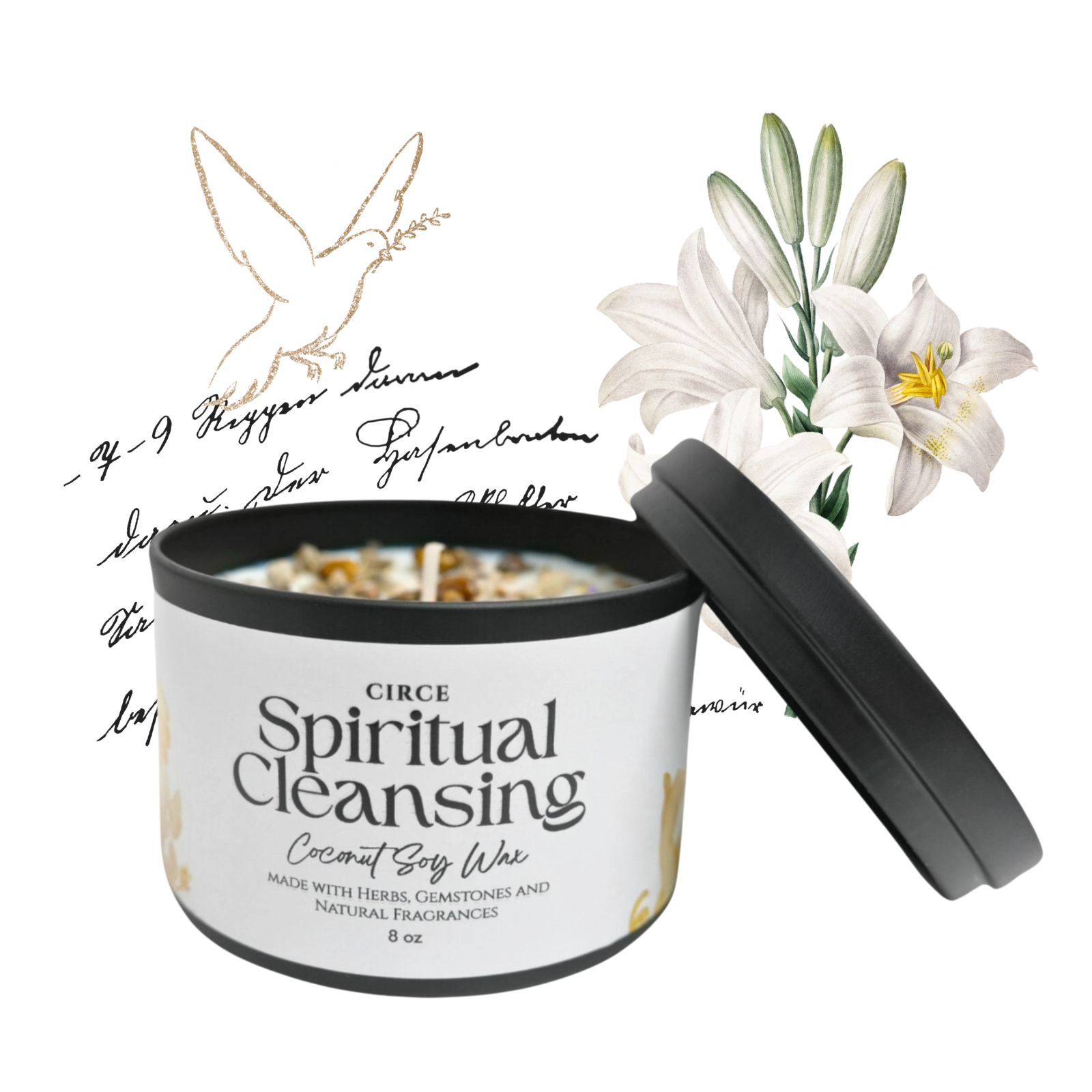Spiritual Cleansing Candle – 8‑oz Energy Clearing Ritual Candle by Circe Boutique
