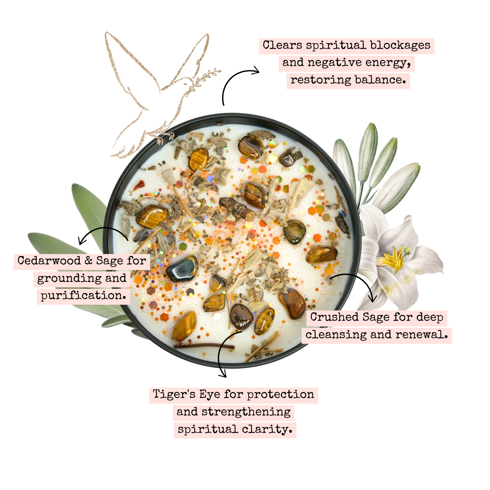 Spiritual Cleansing Candle – 8‑oz Energy Clearing Ritual Candle by Circe Boutique