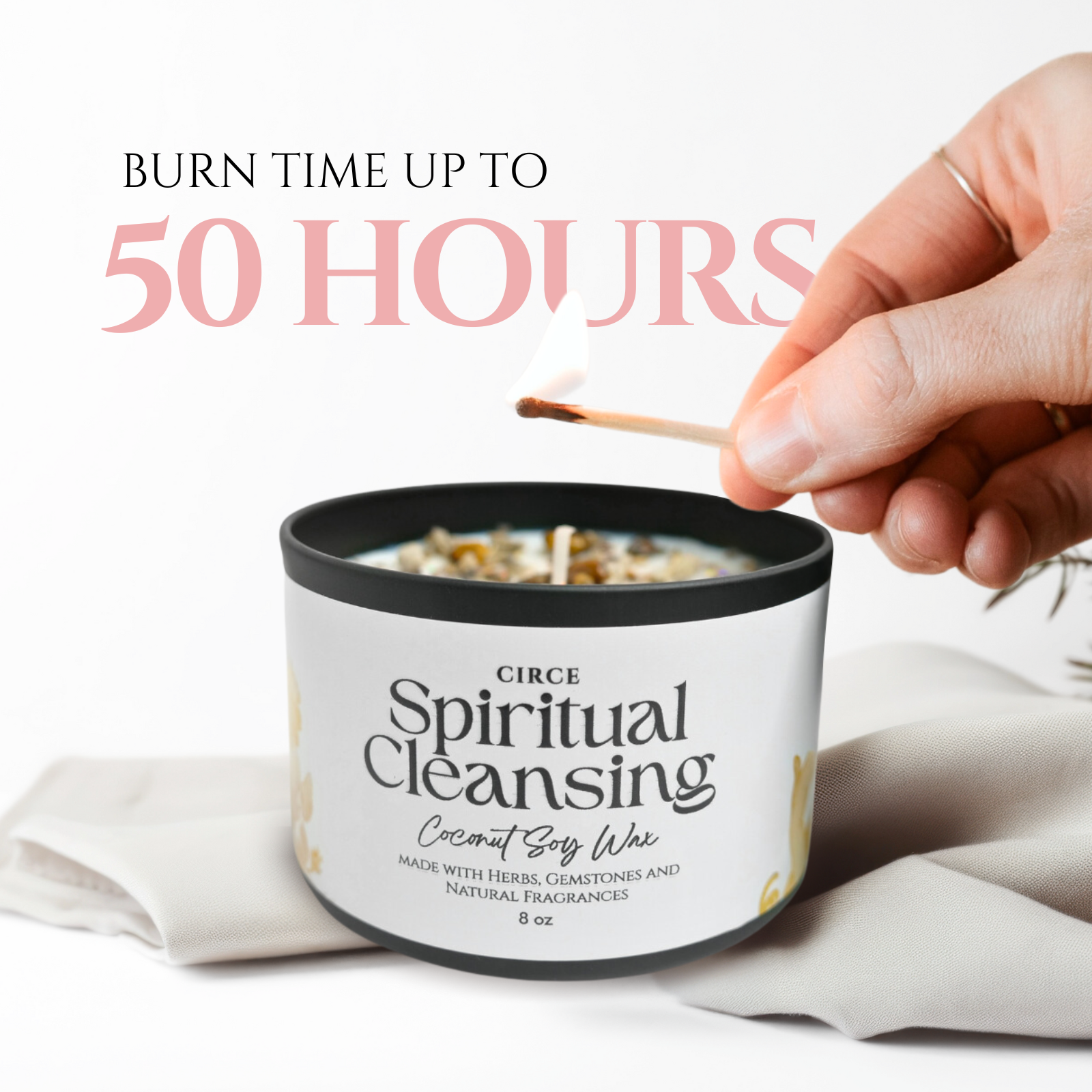 Spiritual Cleansing Candle – 8‑oz Energy Clearing Ritual Candle by Circe Boutique