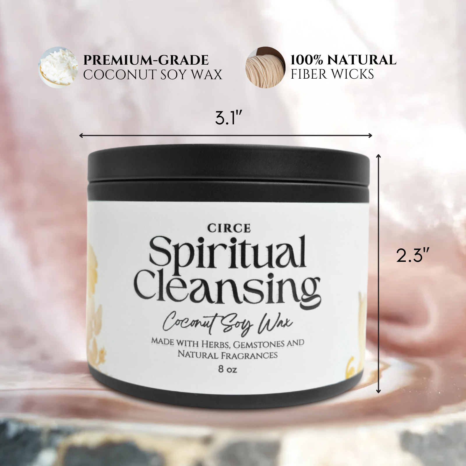 Spiritual Cleansing Candle – 8‑oz Energy Clearing Ritual Candle by Circe Boutique