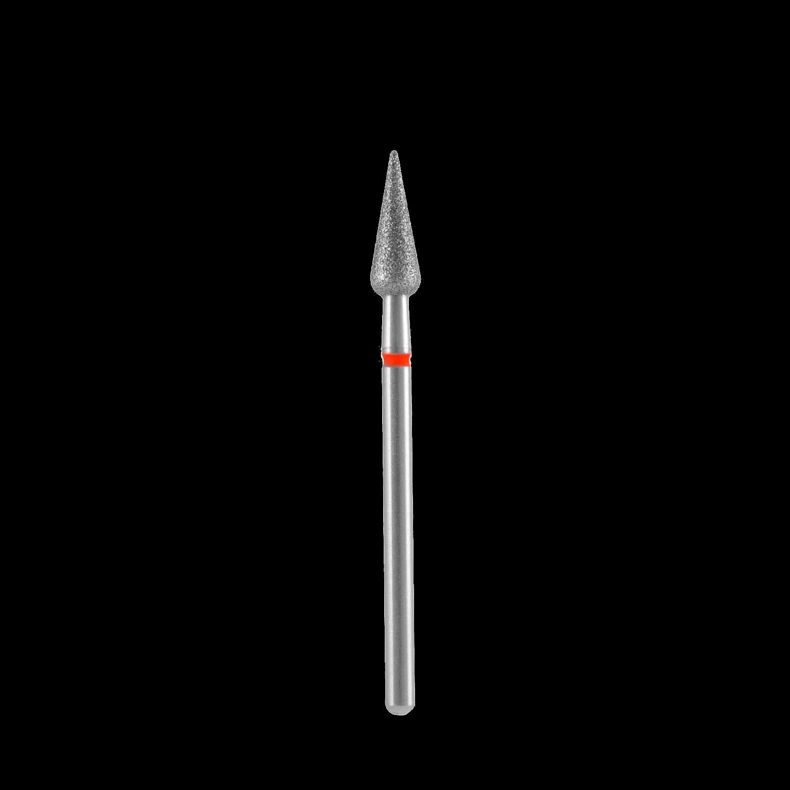 DIAMOND NAIL DRILL BIT, "ROUNDED PEAR", RED, HEAD DIAMETER 4/12MM (FA100R040/12) - STALEKS by kvadrat store