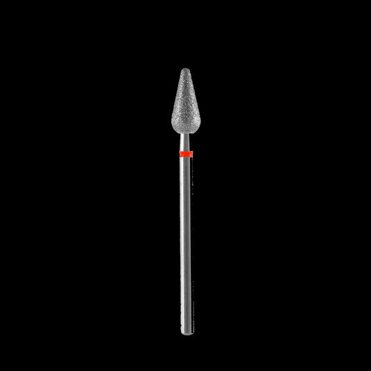 DIAMOND NAIL DRILL BIT, "ROUNDED PEAR", RED, HEAD DIAMETER 5/12MM (FA101R050/12) - STALEKS by kvadrat store