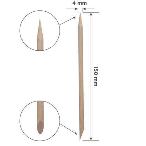 STALEKS PRO ORANGE STICK FOR MANICURE WOODEN 150 MM 100 PCS DOS-10/100 - STALEKS™ by kvadrat store