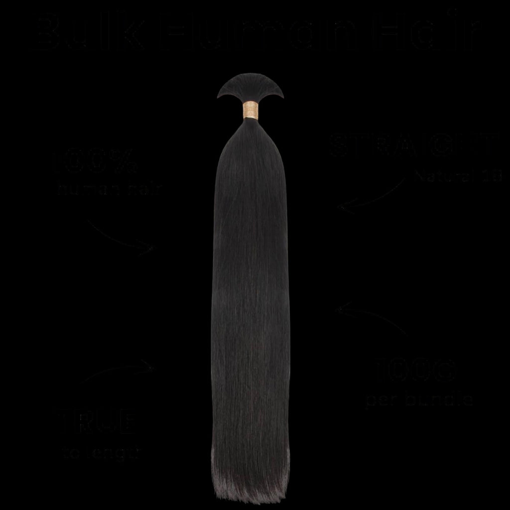 Straight Bulk 100% Human Braiding Hair by Private Label