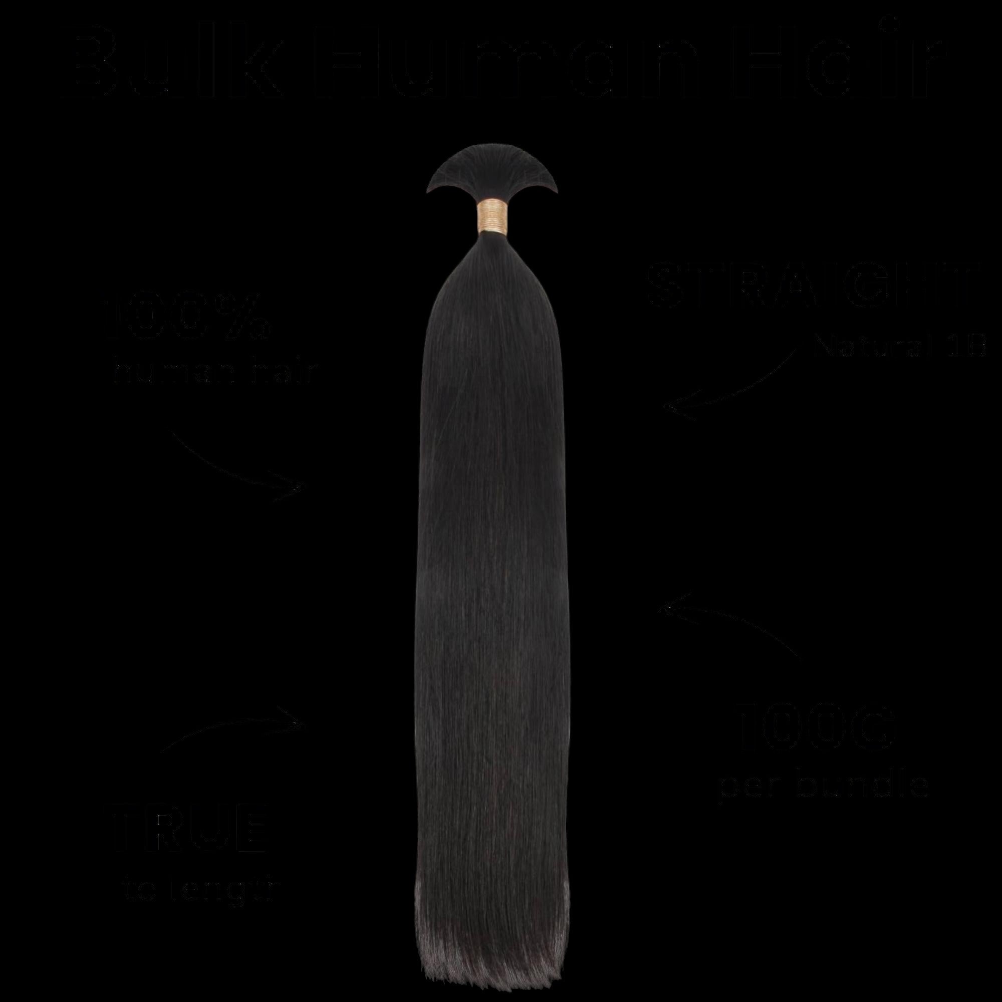 Straight Bulk 100% Human Braiding Hair by Private Label