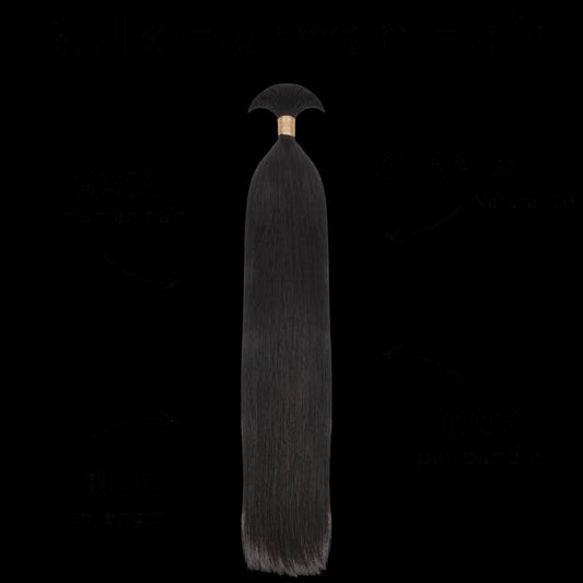 Straight Bulk 100% Human Braiding Hair by Private Label