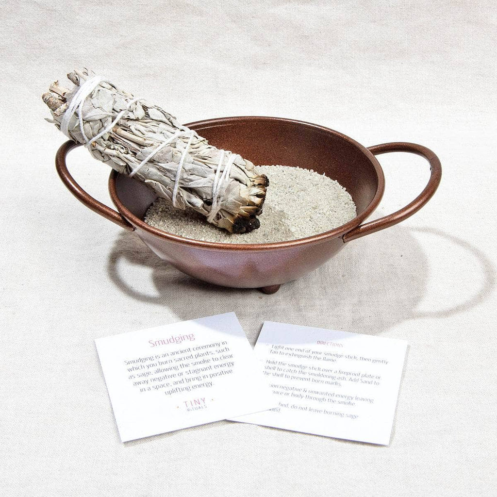 Antique Copper Smudge Bowl Kit by Tiny Rituals by VYSN