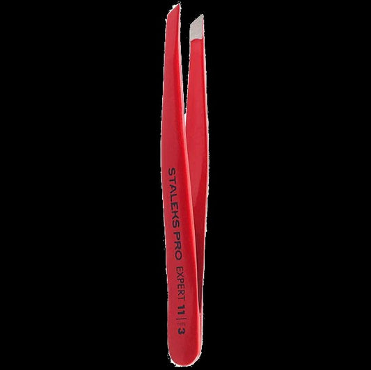 STALEKS PRO EXPERT 11 TYPE 3R EYEBROW TWEEZERS WIDE SLANT RED TE-11/3R - STALEKS™ by kvadrat store