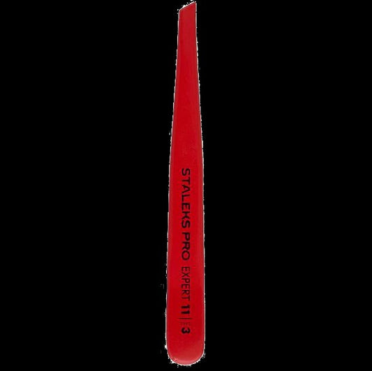 STALEKS PRO EXPERT 11 TYPE 3R EYEBROW TWEEZERS WIDE SLANT RED TE-11/3R - STALEKS™ by kvadrat store