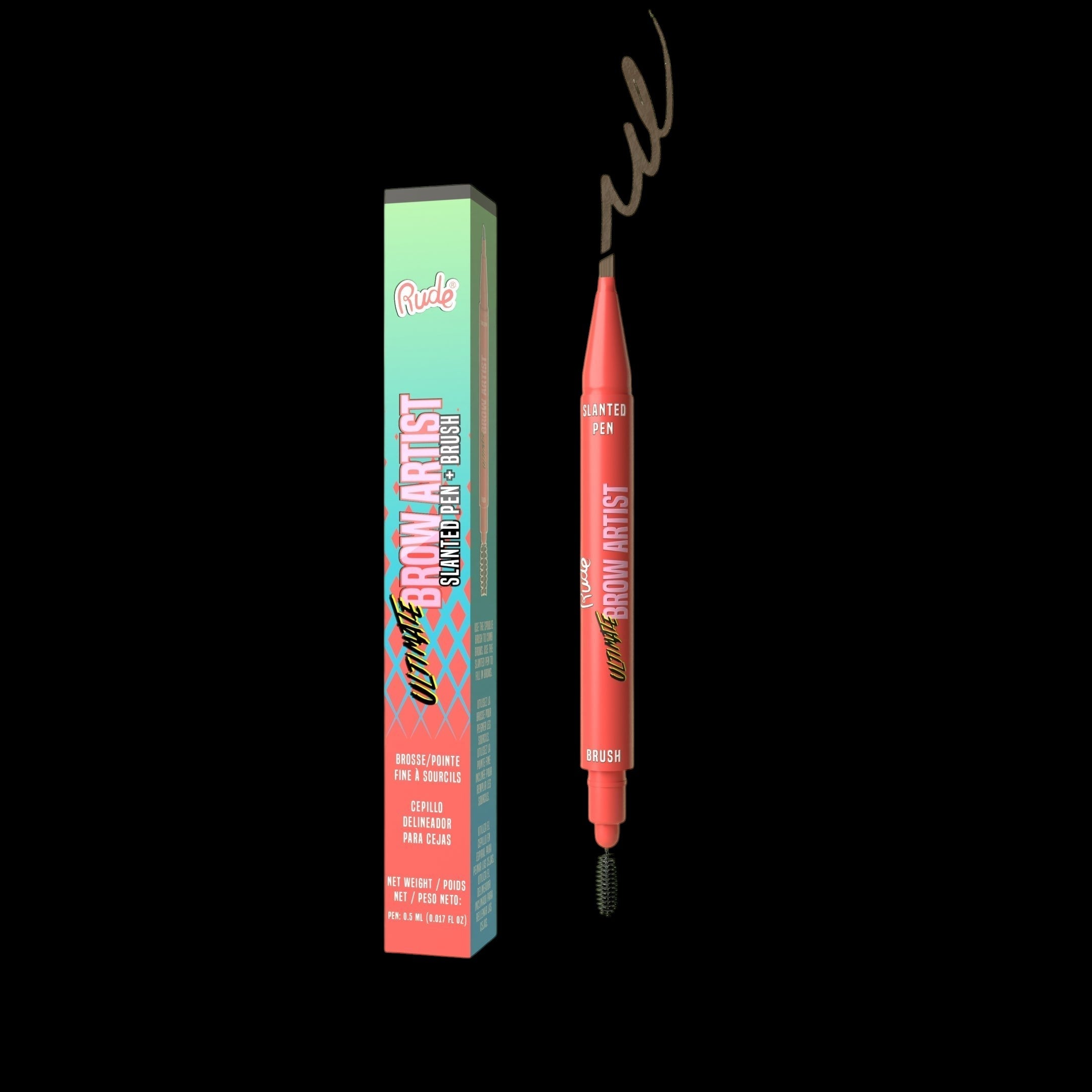 RUDE Ultimate Brow Artist - Slanted Pen and Brush - Taupe by VYSN